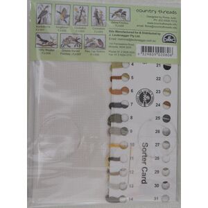 Country Threads Cross Stitch Kit, Zebra Finches 16 x 24cm, 16ct Aida, #FJ-005
