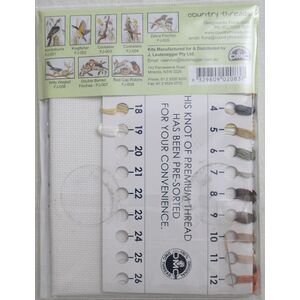 Country Threads Red Capped Robins Cross Stitch Kit, 16 x 24cm, 16ct Aida #FJ-008