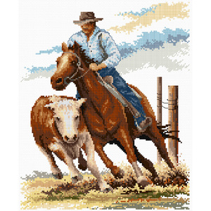 Australian Stockmen Cross Stitch Charts by Country Threads, Cattle Crossing & Stockman