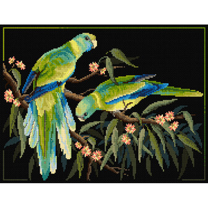 Birds on Black Counted Cross Stitch Charts by Country Threads FJP-1054-61-63