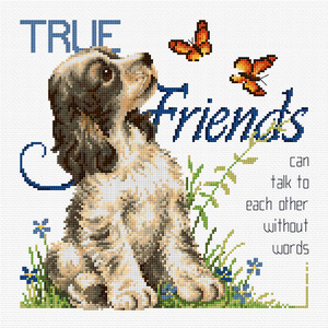 Best Friends Cross Stitch Charts by Country Threads, True Friends & A Friend FJP-107-08