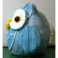 Owlet Blue Resin Ornament 9cm X 7cm X 7.5cm, Hang Or Sit, Cute