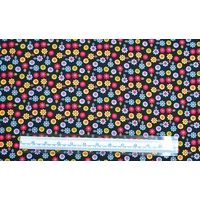 Bee Flower Multi Black Per Metre