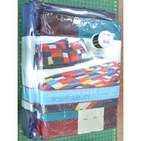 Sew Easy Illusions Queen Size Quilt Set Kit 2 Pillow Cases, Batting, POMEGRANITE