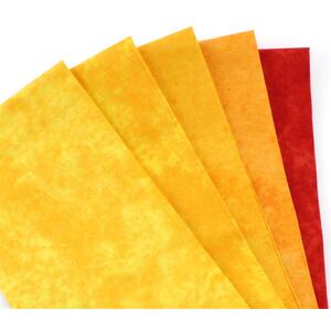 Orange/Yellow Fat Quarter Pack Tone on Tone By Sew Easy, 5 Fat Quarters Per Pack