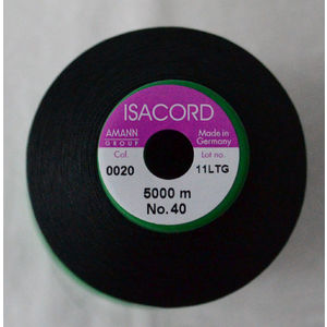 ISACORD 40 #0020 BLACK, 5000m, Universal Machine Embroidery Thread