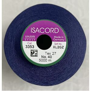ISACORD 40 #3353 LIGHT MIDNIGHT, 5000m Universal Machine Embroidery Thread