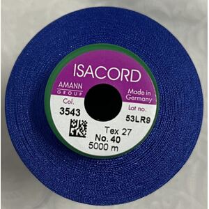 ISACORD 40 #3543 ROYAL BLUE, 5000m Universal Machine Embroidery Thread