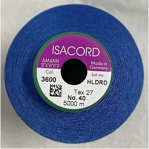 ISACORD 40 #3600 NORDIC BLUE, 5000m Universal Machine Embroidery Thread