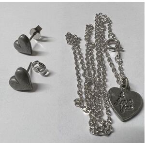 Diamond Cut Jewelry Gift 4 in 1 I Love You Earrings, Necklace, Pin & Box