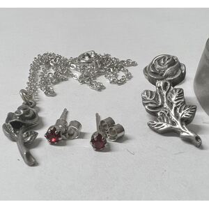 Diamond Cut Jewelry Gift 4 in 1, MUM Earrings, Necklace, Pin & Box
