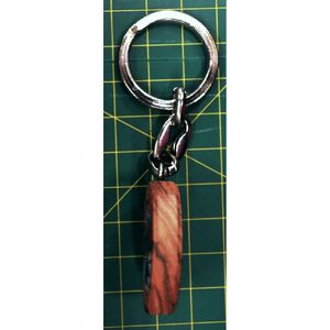 KeyRing St Christopher & Padre Pio, Double Sided, 35mm Wood Disc, 95mm Long