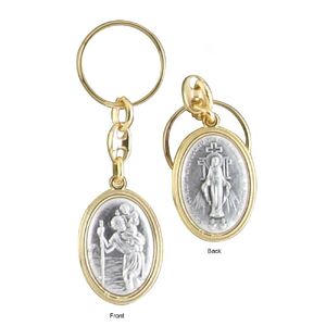Keyring, Saint Christopher / Miraculous, Double Sided