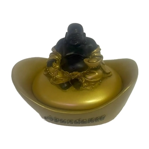 Abundance Buddha Statuette With Compartment, 90mm High x 120mm Long