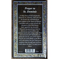 Pewter Saint Dominic Medal Pendant, 15 x 24mm Pendant, SS Chain & Biography
