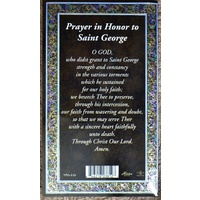 Pewter Saint George Medal Pendant, 15 x 24mm Oval, Stainless Steel Chain & Biography