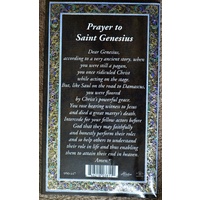 Pewter Saint Genesius Medal Pendant, 15 x 24mm Oval, Stainless Steel Chain & Biography