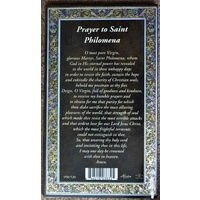 Pewter Saint PHILOMENA Medal, 16mm Diameter, 60cm Stainless Steel Chain & Biography