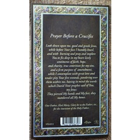 My Crucifix PewterMedal Pendant 37mm x 20mm, Stainless Steel Chain, Biography Card