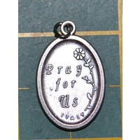 SACRED HEART OF MARY Medal Pendant, SILVER TONE, 22mm X 15mm, MADE IN ITALY