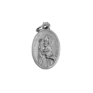 SAINT AUGUSTINE, SAINT MONICA Medal Pendant, SILVER TONE, 22 x 15mm