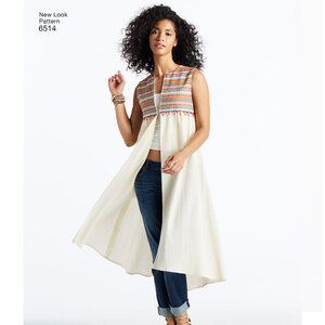 New Look Pattern 6514 Misses' Coat or Vest with Sleeve and Length Variations