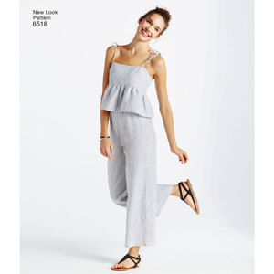 New Look Pattern 6518 Misses' Dress, Tops in Two Lengths, Pants, and Shorts