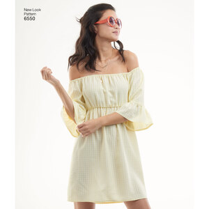 New Look Pattern 6550 Misses' Off-the-Shoulder Dresses