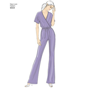 New Look Pattern 6554 Misses' Knit Jumpsuit and Dresses