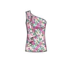 New Look Sewing Pattern N6701 Misses’ One-Shoulder Tops