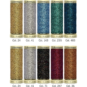 Gutermann Metallic Effect Thread 10 Pack, 50m Spools