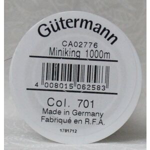 Gutermann Miniking #701 GREY, 1000m Universal Sewing / Overlocking Thread