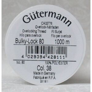 Gutermann Bulky-Lock No.80, 1000m Overlocking Thread Col 38 GREY