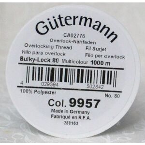 Gutermann Bulky-Lock No.80, 1000m Overlocking Thread #9957 Variegated Light Blues