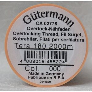 Gutermann Tera 180, 2000m Overlocking / Sewing Thread Col 000 BLACK