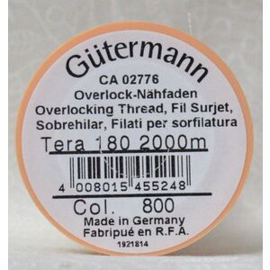 Gutermann Tera 180, 2000m Overlocking / Sewing Thread Col 800 WHITE