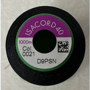 ISACORD 40 #0021 BLACK 1000m Machine Embroidery Sewing Thread