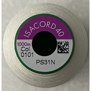ISACORD 40 #0101 EGGSHELL 1000m Machine Embroidery Sewing Thread