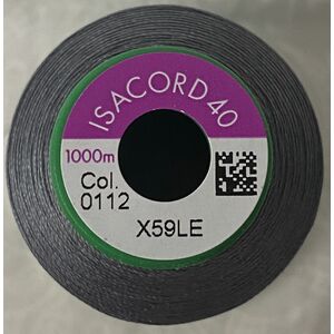 ISACORD 40 #0112 LEADVILLE GREY 1000m Machine Embroidery Sewing Thread