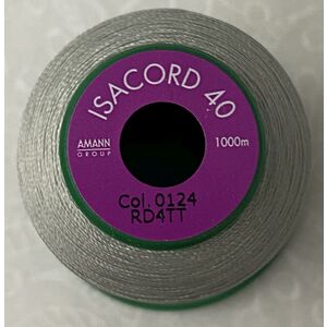 ISACORD 40 #0124 FIELDSTONE GREY 1000m Machine Embroidery Sewing Thread