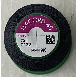 ISACORD 40 #0132 DARK PEWTER GREY 1000m Machine Embroidery Sewing Thread
