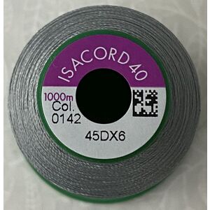 ISACORD 40 #0142 STERLING SILVER GREY 1000m Machine Embroidery Sewing Thread