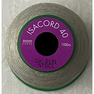 ISACORD 40 #0151 CLOUD GREY 1000m Machine Embroidery Sewing Thread