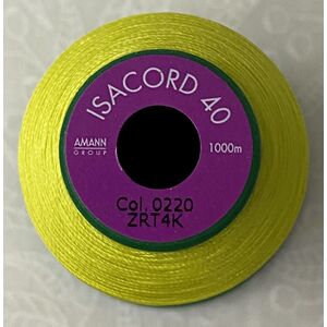 ISACORD 40 #0220 SUNBEAM YELLOW 1000m Machine Embroidery Sewing Thread