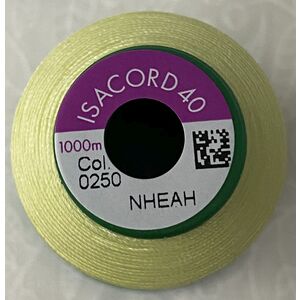 ISACORD 40 #0250 LEMON FROST 1000m Machine Embroidery Sewing Thread
