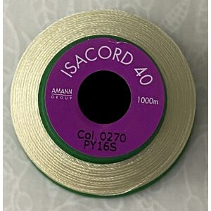 ISACORD 40 #0270 BUTTERCREAM 1000m Machine Embroidery Sewing Thread