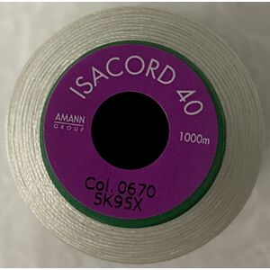 ISACORD 40 #0670 CREAM 1000m Machine Embroidery Sewing Thread