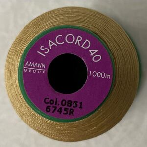 ISACORD 40 #0851 OLD GOLD 1000m Machine Embroidery Sewing Thread