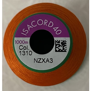 ISACORD 40 #1310 HUNTER ORANGE 1000m Machine Embroidery Sewing Thread