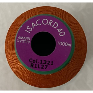 ISACORD 40 #1321 DARK ORANGE 1000m Machine Embroidery Sewing Thread